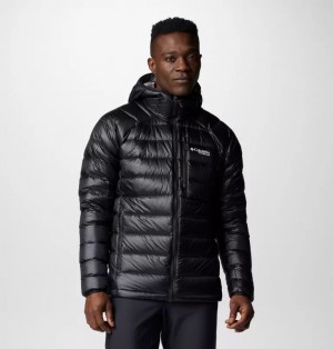 Black Columbia® Arctic Crest™ Down Hooded Men Jackets | KOYJRF-273