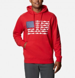 Columbia® PFG Fish Flag Men Hoodies | BMJVUT-905