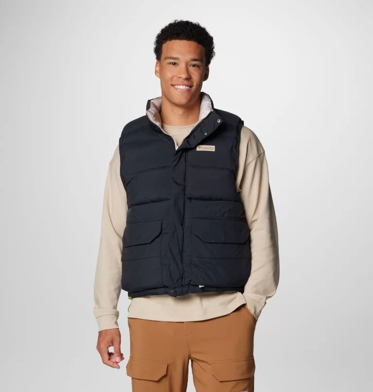 Black Columbia® Reversible Men Vest | KFNWAT-703