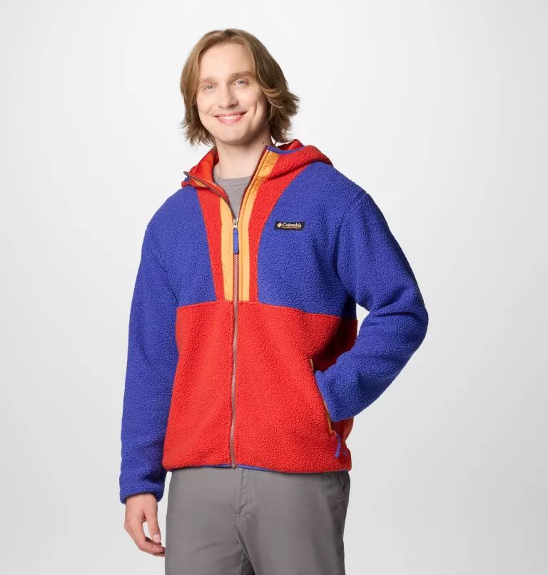 Blue / Red Columbia® Backbowl™ II Remastered Full Zip Fleece Men Hooded Jackets | BFNEOP-259