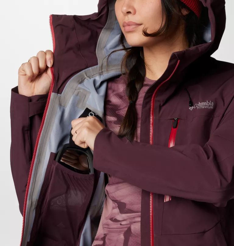 Burgundy Columbia® Platinum Peak™ II 3L Shell Women Ski Jackets | OWBKJN-057