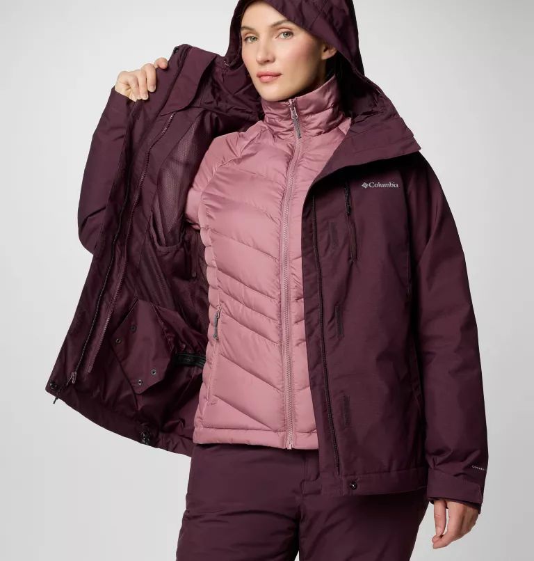 Burgundy Columbia® Whirlibird™ V Interchang Women Down Jackets | ACOFNH-794